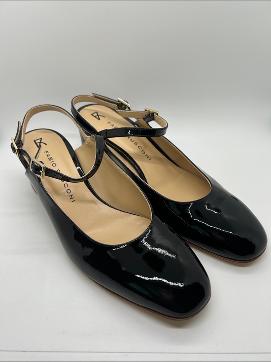 Fabio Rusconi Shoes - Fabio Rusconi Black Patent Square Toe Slingback Heels Shoes **Size 39/US 9**🔥🔥